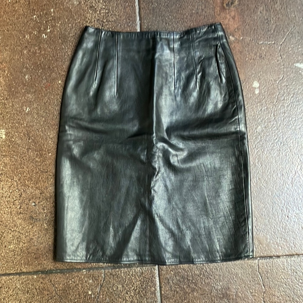 90s leather pencil skirt